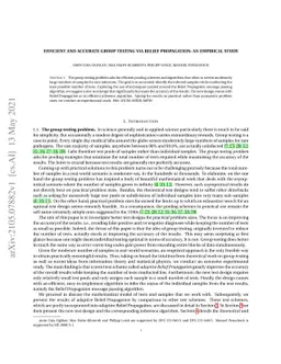 Efficient and accurate group testing via Belief Propagation: an
  empirical study