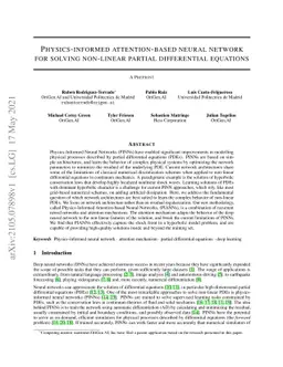 Physics-informed attention-based neural network for solving non-linear
  partial differential equations