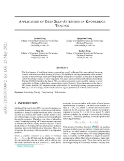 Application of Deep Self-Attention in Knowledge Tracing