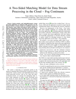 A Two-Sided Matching Model for Data Stream Processing in the Cloud-Fog
  Continuum