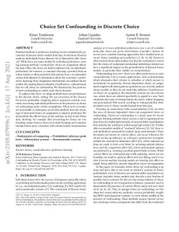 Choice Set Confounding in Discrete Choice