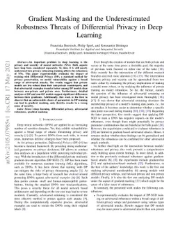 Gradient Masking and the Underestimated Robustness Threats of
  Differential Privacy in Deep Learning