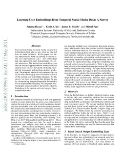 Learning User Embeddings from Temporal Social Media Data: A Survey