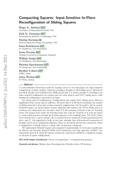 Compacting Squares: Input-Sensitive In-Place Reconfiguration of Sliding
  Squares