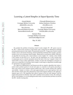 Learning a Latent Simplex in Input-Sparsity Time