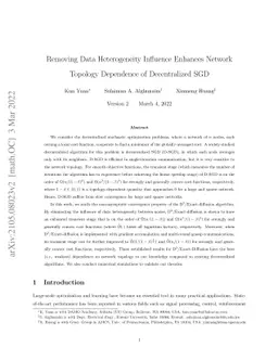 Removing Data Heterogeneity Influence Enhances Network Topology
  Dependence of Decentralized SGD