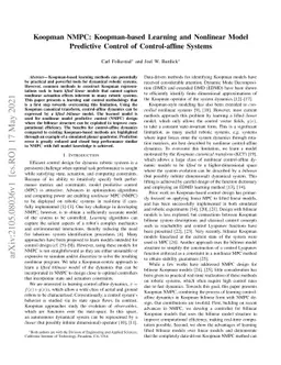 Koopman NMPC: Koopman-based Learning and Nonlinear Model Predictive
  Control of Control-affine Systems