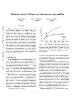 Divide and Contrast: Self-supervised Learning from Uncurated Data