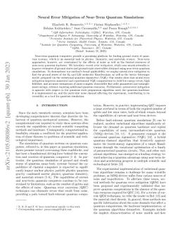 Neural Error Mitigation of Near-Term Quantum Simulations