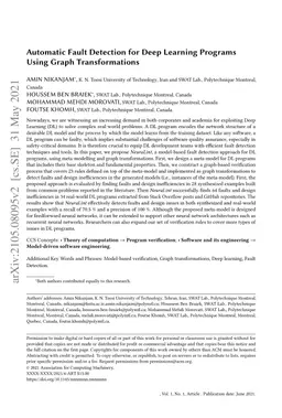 Automatic Fault Detection for Deep Learning Programs Using Graph
  Transformations