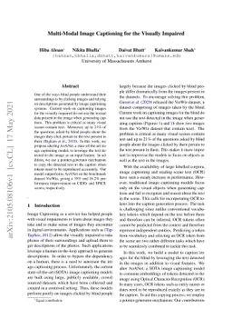 Multi-Modal Image Captioning for the Visually Impaired