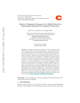 Reactive Navigation Framework for Mobile Robots by Heuristically
  Evaluated Pre-sampled Trajectories