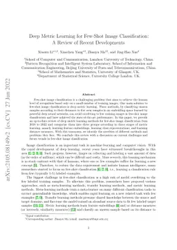 Deep Metric Learning for Few-Shot Image Classification: A Review of
  Recent Developments