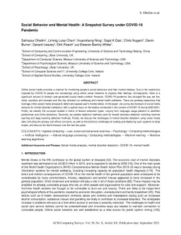 Social Behavior and Mental Health: A Snapshot Survey under COVID-19
  Pandemic