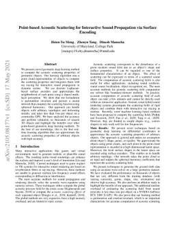 Point-based Acoustic Scattering for Interactive Sound Propagation via
  Surface Encoding