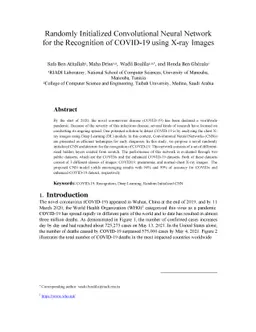 Randomly Initialized Convolutional Neural Network for the Recognition of
  COVID-19 using X-ray Images