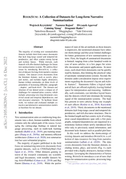 BookSum: A Collection of Datasets for Long-form Narrative Summarization