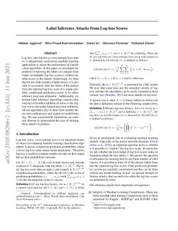 Label Inference Attacks from Log-loss Scores