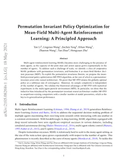 Permutation Invariant Policy Optimization for Mean-Field Multi-Agent
  Reinforcement Learning: A Principled Approach