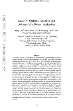 Sparta: Spatially Attentive and Adversarially Robust Activation