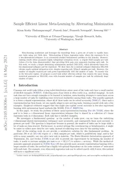 Sample Efficient Linear Meta-Learning by Alternating Minimization