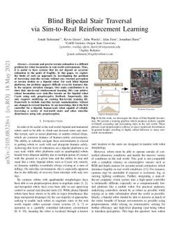Blind Bipedal Stair Traversal via Sim-to-Real Reinforcement Learning