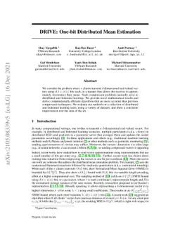 DRIVE: One-bit Distributed Mean Estimation
