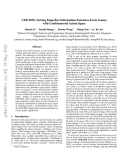 CFR-MIX: Solving Imperfect Information Extensive-Form Games with
  Combinatorial Action Space