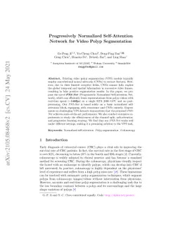 Progressively Normalized Self-Attention Network for Video Polyp
  Segmentation