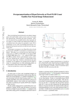 Overparametrization of HyperNetworks at Fixed FLOP-Count Enables Fast
  Neural Image Enhancement