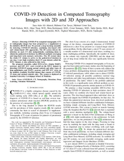COVID-19 Detection in Computed Tomography Images with 2D and 3D
  Approaches