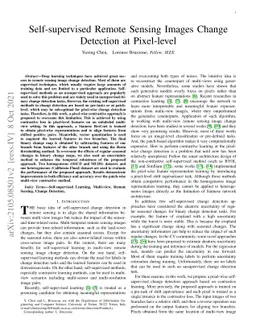 Self-supervised Remote Sensing Images Change Detection at Pixel-level