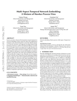 Multi-Aspect Temporal Network Embedding: A Mixture of Hawkes Process
  View