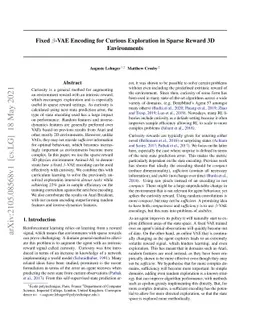 Fixed $β$-VAE Encoding for Curious Exploration in Complex 3D
  Environments