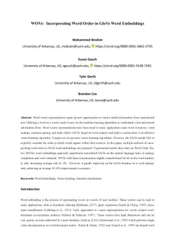 WOVe: Incorporating Word Order in GloVe Word Embeddings