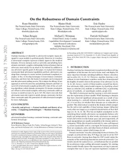 On the Robustness of Domain Constraints