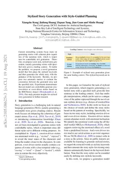 Stylized Story Generation with Style-Guided Planning