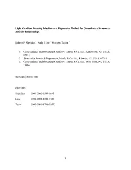 Light Gradient Boosting Machine as a Regression Method for Quantitative
  Structure-Activity Relationships
