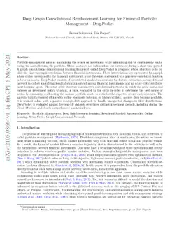 Deep Graph Convolutional Reinforcement Learning for Financial Portfolio
  Management -- DeepPocket