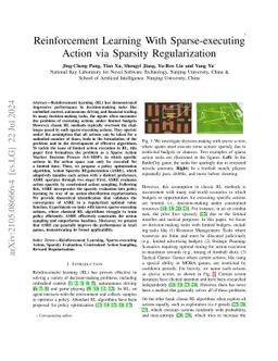 Reinforcement Learning With Sparse-Executing Actions via Sparsity
  Regularization