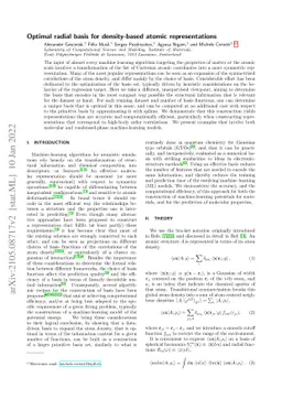 Optimal radial basis for density-based atomic representations