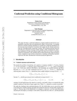 Conformal Prediction using Conditional Histograms