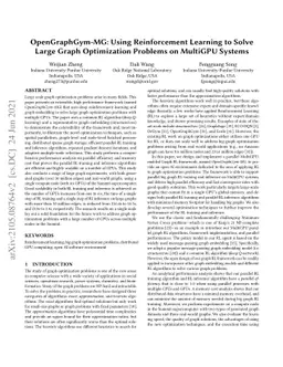 OpenGraphGym-MG: Using Reinforcement Learning to Solve Large Graph
  Optimization Problems on MultiGPU Systems