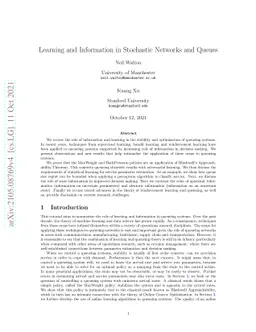 Learning and Information in Stochastic Networks and Queues