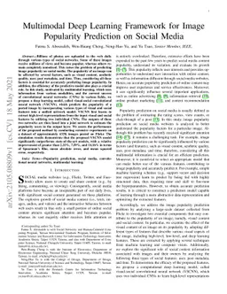 Multimodal Deep Learning Framework for Image Popularity Prediction on
  Social Media
