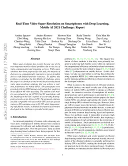 Real-Time Video Super-Resolution on Smartphones with Deep Learning,
  Mobile AI 2021 Challenge: Report