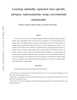 Learning optimally separated class-specific subspace representations
  using convolutional autoencoder