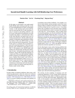 Incentivized Bandit Learning with Self-Reinforcing User Preferences