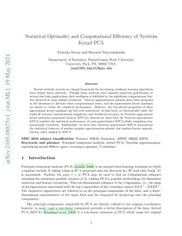 Statistical Optimality and Computational Efficiency of Nyström Kernel
  PCA