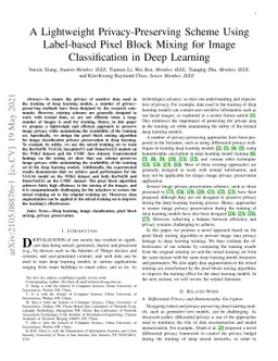 A Lightweight Privacy-Preserving Scheme Using Label-based Pixel Block
  Mixing for Image Classification in Deep Learning